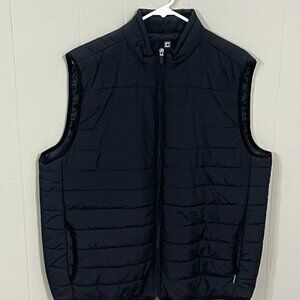 Chaps Men's Large Puffer Vest Navy Blue Full Zip Lightweight EUC
